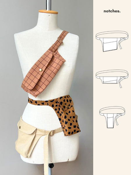 FILIPPA belt bag PDF sewing pattern | 3 bag formats