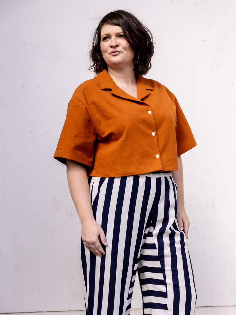 Clara Shirt Sewing Pattern (PDF) | Beginner-Friendly Women's Shirt & Dress Pattern | Cuban Collar & Variations