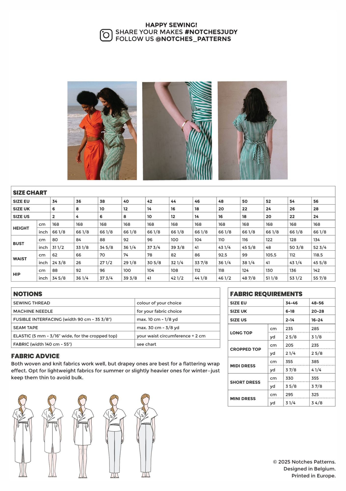 JUDY dress & top paper pattern ENGLISH