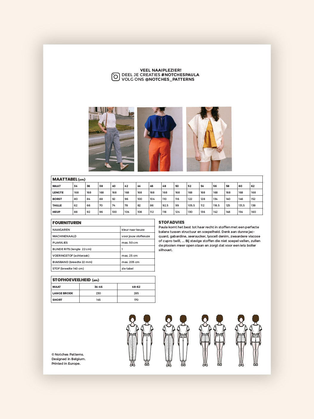 PAULA papieren patroon - NEDERLANDS