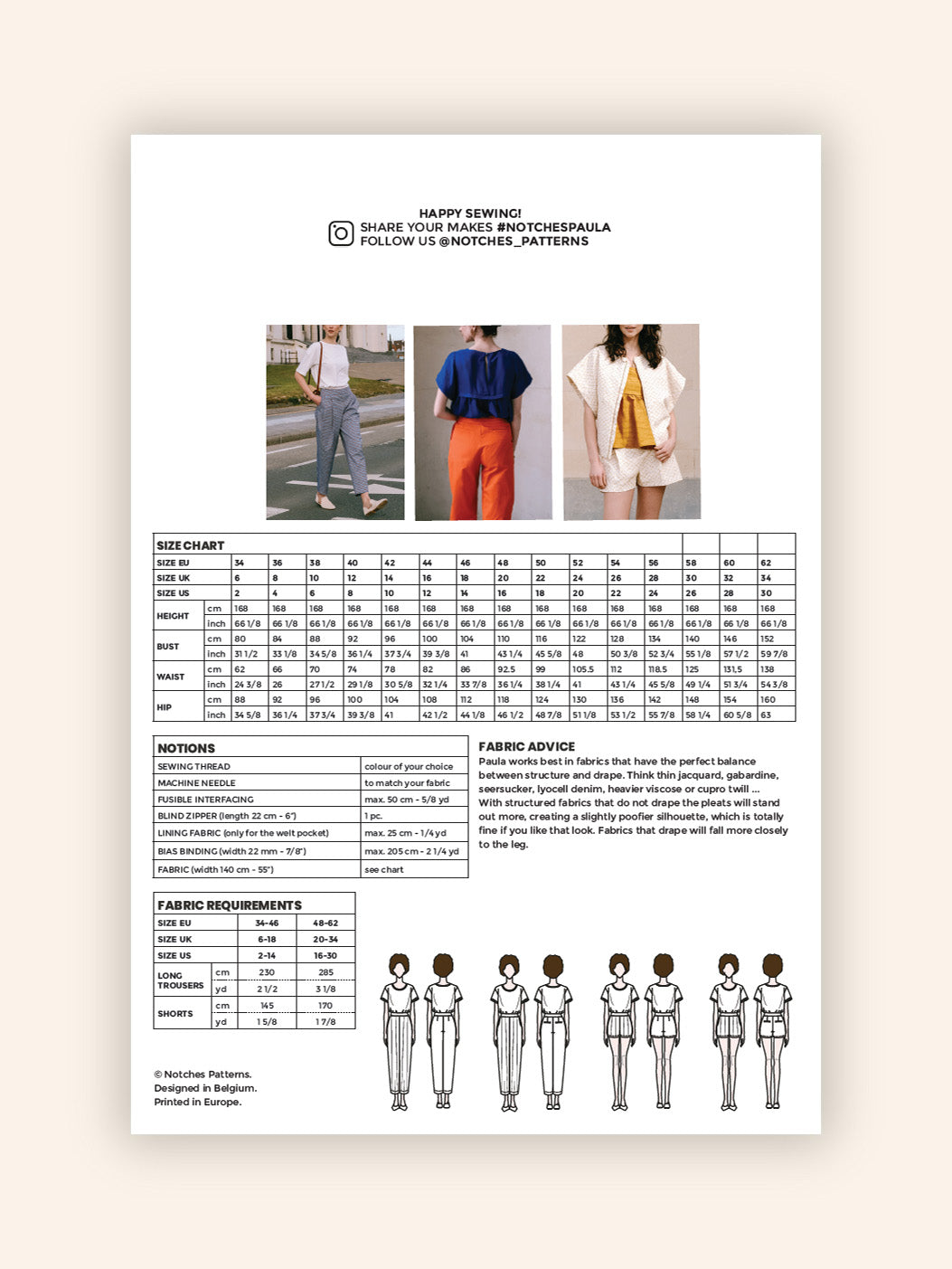 PAULA paper pattern - ENGLISH